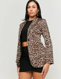 Blazer Ajusté Léopard en Satin^Tally Weijl New