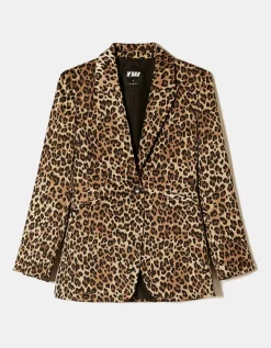 Blazer Ajusté Léopard en Satin^Tally Weijl New