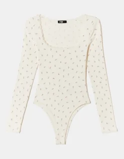 Body basique à fleurs avec bordures en dentelle^Tally Weijl Fashion