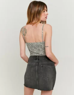 Body Basique Imprimé Léopard avec Ourlet en Dentelle^Tally Weijl Fashion