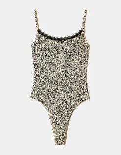 Body Basique Imprimé Léopard avec Ourlet en Dentelle^Tally Weijl Fashion