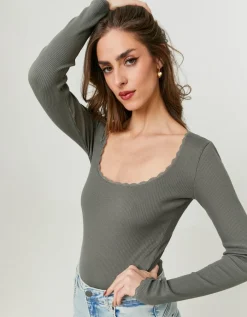 Body basique avec bordures en dentelle^Tally Weijl Sale
