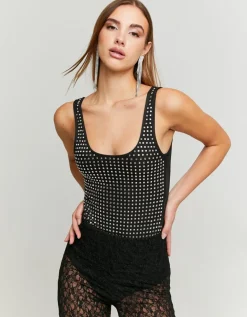Body en Mesh avec Détails Strass^Tally Weijl Best