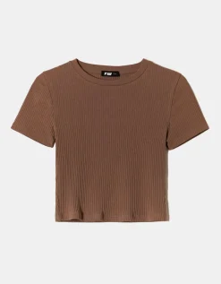 Brown Basic Cropped T-shirt^Tally Weijl Outlet