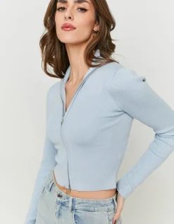 Cardigan Bleu Ciel Zippé en Maille^Tally Weijl Best