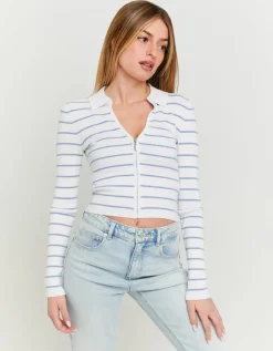 Cardigan Court Rayé Col Polo^Tally Weijl New