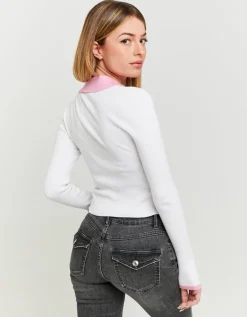 Cardigan Court Rayé Col Polo^Tally Weijl Sale