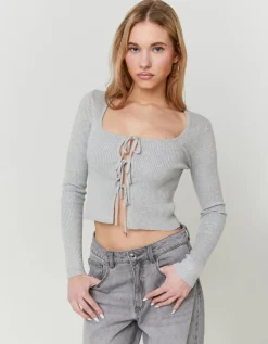 Cardigan en Maille avec Détail Nœuds^Tally Weijl Best