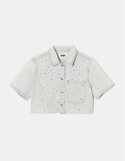 Chemise Courte en Denim avec Strass^Tally Weijl Discount