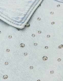 Chemise Courte en Denim avec Strass^Tally Weijl Discount