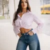Chemise Droite avec Nœuds en Strass^Tally Weijl Fashion