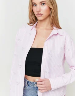 Chemise Droite avec Nœuds en Strass^Tally Weijl Fashion