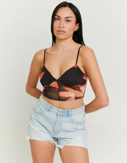 Crop Top en Mesh avec Imprimé Floral^Tally Weijl Discount