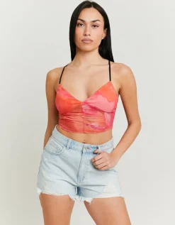 Crop Top en Mesh avec Imprimé Floral^Tally Weijl Hot
