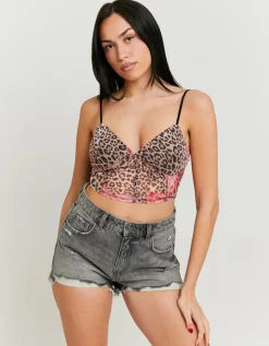 Crop Top en Mesh avec Imprimé Animalier^Tally Weijl Sale