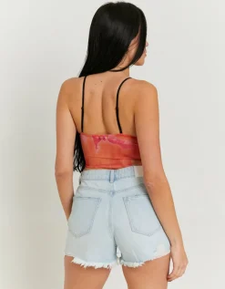 Crop Top en Mesh avec Imprimé Floral^Tally Weijl Hot