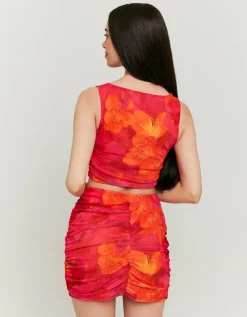 Crop Top en Mesh avec Imprimé Floral^Tally Weijl Hot