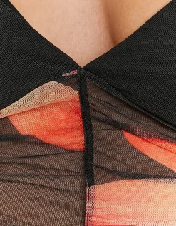 Crop Top en Mesh avec Imprimé Floral^Tally Weijl Discount