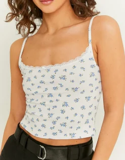 Débardeur Floral Basique avec Détail en Dentelle^Tally Weijl Hot