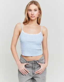 Débardeur Vichy avec Ourlet en Dentelle^Tally Weijl Fashion