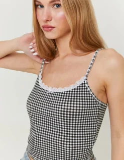 Débardeur Vichy avec Ourlet en Dentelle^Tally Weijl Discount