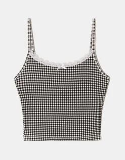 Débardeur Vichy avec Ourlet en Dentelle^Tally Weijl Discount