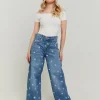 Jean Baggy avec Broderies Fleurs^Tally Weijl Hot