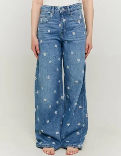 Jean Baggy avec Broderies Fleurs^Tally Weijl Hot