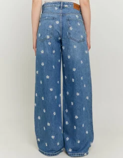 Jean Baggy avec Broderies Fleurs^Tally Weijl Hot