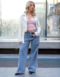 Jean Baggy Taille Mi-Haute avec Strass^Tally Weijl Hot