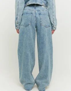 Jean Baggy Taille Mi-Haute à Carreaux en Strass^Tally Weijl New