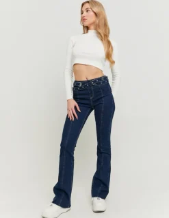 Jean Bleu Flare Taille Mi-Haute avec Ceinture^Tally Weijl Online