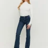 Jean Bootcut Foncé Taille Mi-Haute à Fines Rayures^Tally Weijl Clearance