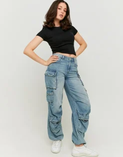 Jean Cargo Parachute Foncé Taille Mi-haute^Tally Weijl Discount