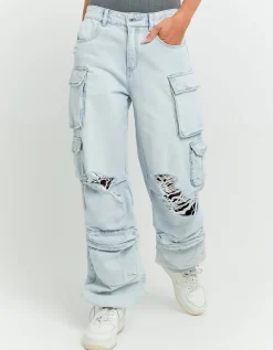 Jean Cargo Parachute Destroy Clair Taille Mi-haute^Tally Weijl Online