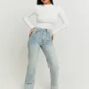 Jean Cropped Flare Clair Taille Haute à Strass^Tally Weijl New