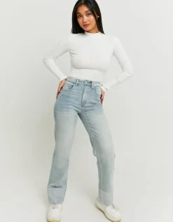 Jean Cropped Flare Clair Taille Haute à Strass^Tally Weijl New