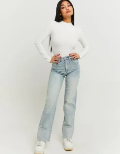 Jean Cropped Flare Clair Taille Haute à Strass^Tally Weijl New
