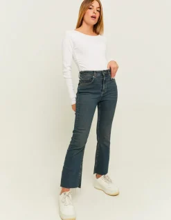 Jean Cropped Flare Bleu Foncé Taille Haute^Tally Weijl Hot