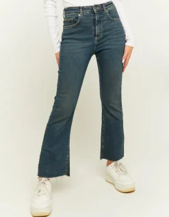 Jean Cropped Flare Bleu Foncé Taille Haute^Tally Weijl Hot