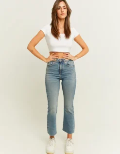 Jean Cropped Flare Bleu Taille Haute^Tally Weijl Discount