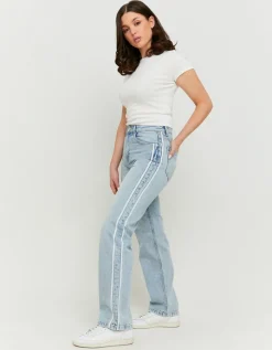 Jean Droit Clair Taille Haute avec Bandes Latérales^Tally Weijl New