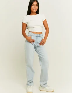 Jean Droit Bleu Clair Taille Haute^Tally Weijl Discount