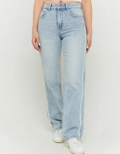 Jean Droit Clair Taille Haute avec Bandes Latérales^Tally Weijl New