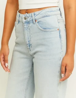 Jean Droit Bleu Clair Taille Haute^Tally Weijl Discount