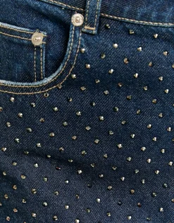 Jean Droit Bleu Foncé avec Strass à l'avant^Tally Weijl New