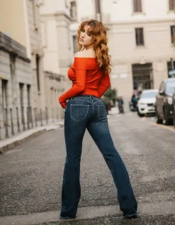 Jean Flare Bleu Foncé Push-Up^Tally Weijl Sale