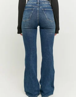 Jean Flare Bleu Foncé Taille Haute Stretch avec Strass^Tally Weijl Outlet