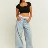 Jean Large Baggy Bleu avec Détail Caleçon^Tally Weijl Clearance