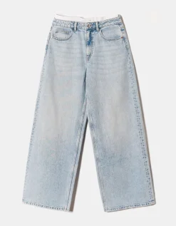 Jean Large Baggy Bleu avec Détail Caleçon^Tally Weijl Clearance